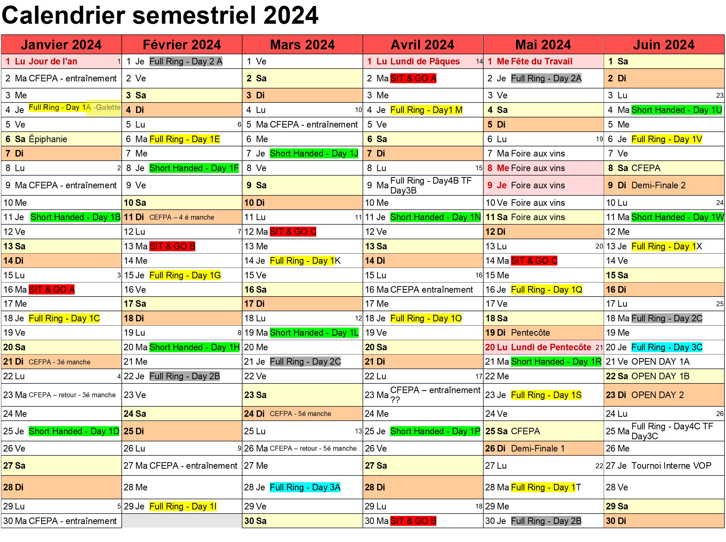 Saison 2023 2024 Janvier à Juin 2024 modifié